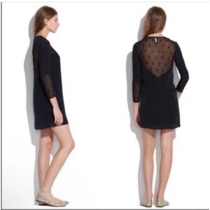 Madewell Broadway & Broome Black Silk Sequin Rosette Cocktail Dress XS